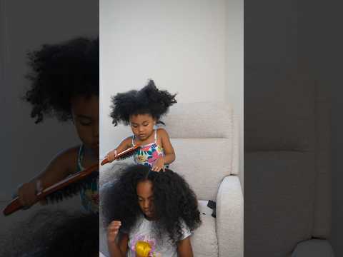 HELP ME! DOING BOTH OF THE GIRLS HAIR😭 #curlyhair #naturalhair #easyhairstyle