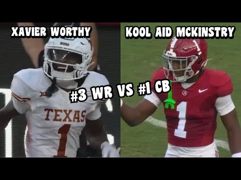 Xavier Worthy Vs Kool Aid Mckinstry 🔥 (WR Vs CB) 2023 Texas Vs Alabama highlights