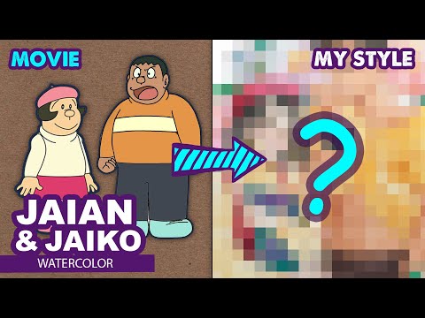 Drawing Jaian and Jaiko from Doraemon | Semi realistic style by Hutachan