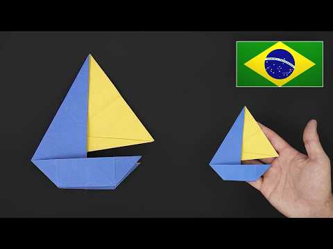 Origami: Barco a Vela / Veleiro - Instruções em Português BR