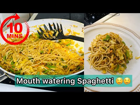 Tasty Chicken Spaghetti Recipe | Homemade Chicken Spaghetti Recipe | 10mins chinese recipe