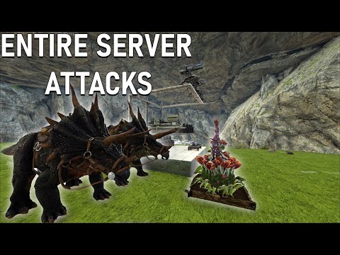 Defending Highlands Cave Against The Cluster Alphas! Ark PvP