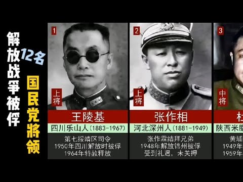 解放战争中被俘的12名国民党高级将领，他们结局如何？