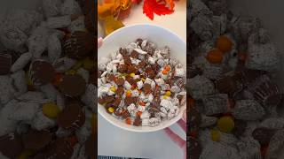 *SATISFYING* MUDDY BUDDIES! #asmr #chocolate #snackmix #snacks #fall #halloween #falltreats