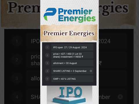 Premier Energies IPO OPEN Today letest news share market   #shorts what is the IPO process