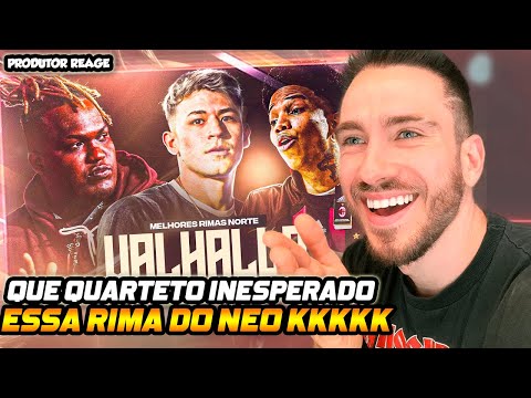 (ESSA RIMA DO NEO! KK) PRODUTOR REAGE MELHORES RIMAS NORTE VALHALLA! 🏆 (Batalha de quarteto) (REACT)