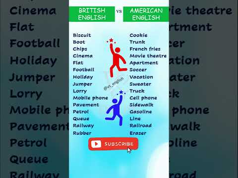 10 Common BRITISH ENGLISH vs AMERICAN ENGLISH #english  #shorts #trending VS ENGLISH