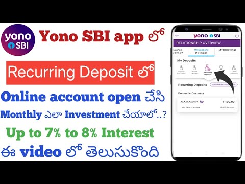 How to Invest Recurring Deposit using yono SBI app telugu||Open Recurring Deposit(RD) in yono app