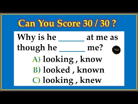 30 Grammar Tenses Quiz | Test Your English Level With This Grammar Test | No.1 Quality English