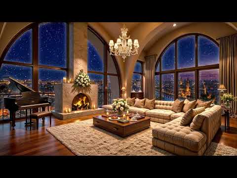 Soft Night Jazz ❄ Cozy London Apartment with Smooth Jazz Saxophone Music for Relaxation & Deep Sleep