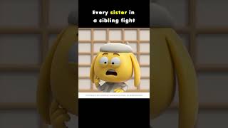 Every Sister in a Sibling Fight #shorts #astrology #funny #memes #cartoonforkids