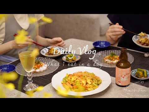 [One summer day] Breakfast waffles｜Japanese food in summer｜Evening drink in July｜Japanese couple