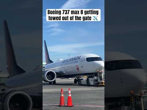 Boeing 737 max 8 getting towed out of the gate ✈️ #boeing #explore #aviation