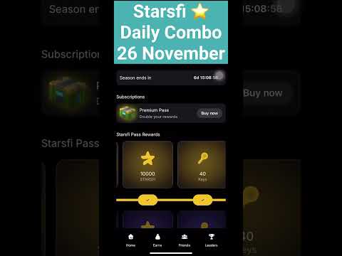 ⭐️【Starsfi】Starsfi Daily Combo | 26 November #starsfi #Daily #combo #today #26november #telegram