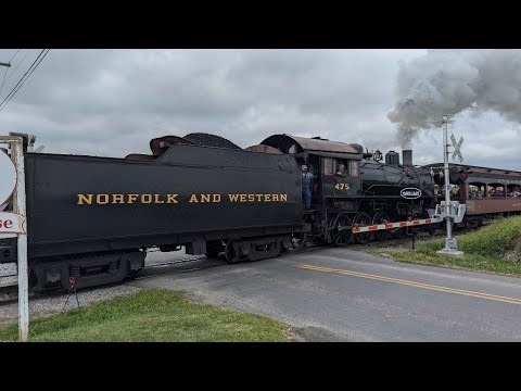 Norfolk and Western #475 Heading Towards Paradise - Railfanning - Strasburg, PA (9/22/24)