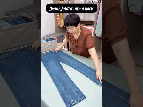 Jeans Folding Made Stylish & Space-Saving! #shorts #clothfolding #fashionstyle #diy