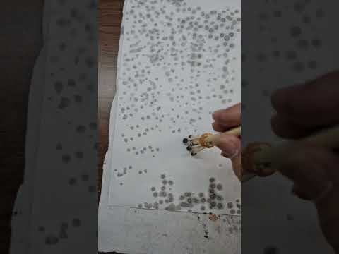 Combine the Moss-dots and Ben-day Dots with a special brush made of cotton swabs