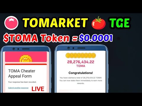 Tomato $TOMA Token Withdrawal ｜ Tomarket Listing value ｜ Tomarket TGE Token & Stake Appeal form