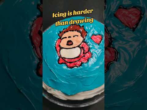 Icing is much harder than drawing. Ponyo on a cake. #icingcake #icing #ponyo #ghibli