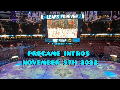 Leafs Vs Golden Knights Pregame On use projection intros Anthems and puck drop November 8th 2022