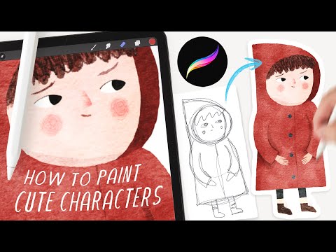 How to paint storybook characters in Procreate // EASY Procreate watercolor tutorial for beginners