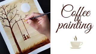 TRIED COFFEE PAINTING||Easy coffee painting for beginners|Basic Coffee Painting||coffee Art