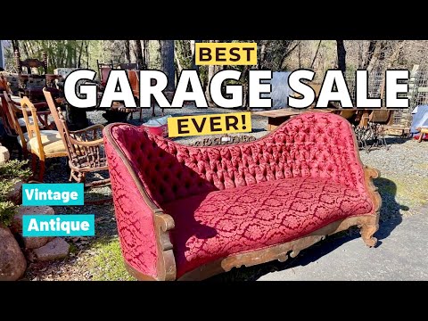 BEST GARAGE SALE 2021 || Vintage & Antique || yard sale || thrift with me || April 2021 - YouTube