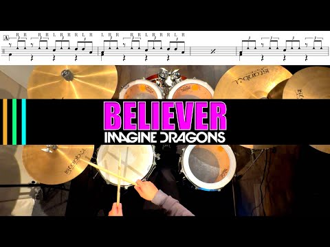 Believer-Imagine Dragons  叩いてみた Drum cover ドラム練習動画