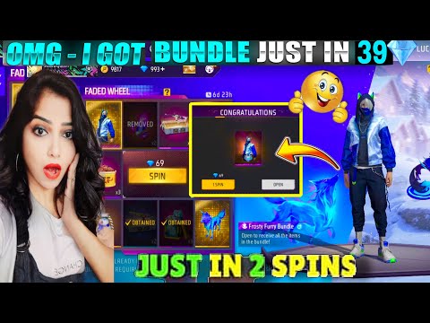 I GOT FROSTY FURRY BUNDLE JUST IN 39💎 SPIN | NEW FADED WHEEL FREE FIRE | FREE FIRE NEW EVENT TODAY