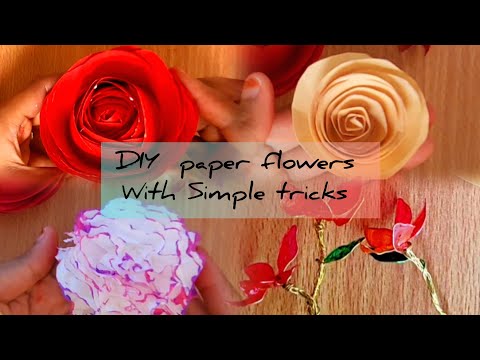 How to make flowers with paper/DIY paper rose flower/DIY papercraft tutorial/DIY Tissue paper flower