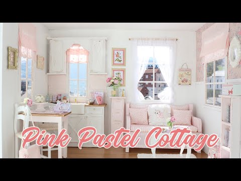 PINK PASTEL COTTAGE 1/6 scale handmade miniature dollhouse by Nerea Pozo