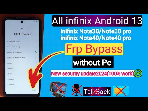 All Infinix (Note30/Note30 pro Note 40/Note40 pro)FRP Bypass without PC Android 13, Activity Launch