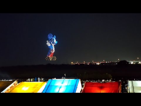 鴻巣花火大会2024にディズニードローン登場【4K】