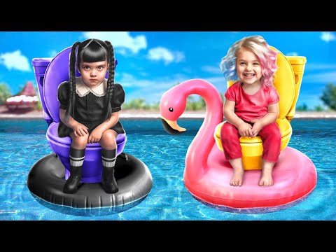 PARENTING HACKS for Kids by Wednesday and Enid! MUST TRY SUMMER LIFE HACKS ON VACATION