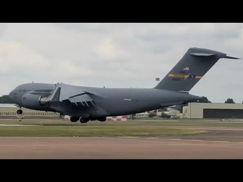 RIAT 2019 - C-17 USAF Arrival 🇺🇸