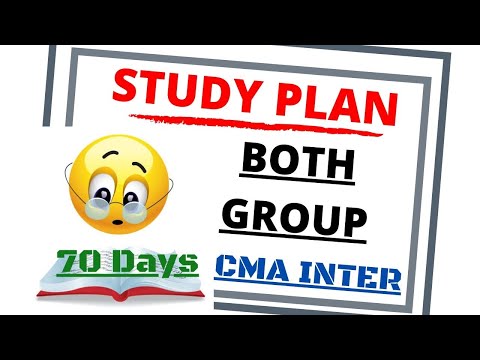 CMA Inter - Both Group | Study Plan | Sep 2020 | CMA | CMA Junction |