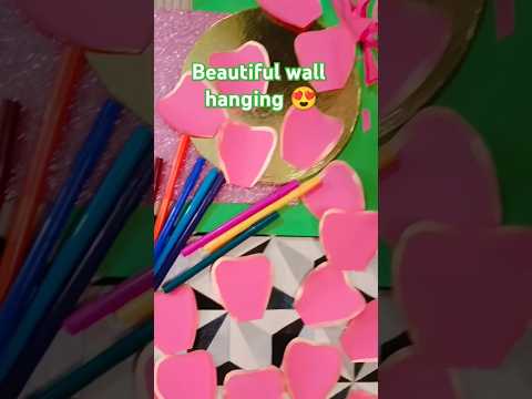 Beautiful wall hanging craft with Riya 👍😍🌸🌸#youtubeshorts #viralshorts #youtube #subscribe #support