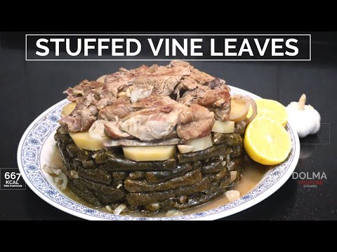 Warak enab mahshi recipe -  dawali recipe - stuffed vine leave with lamb - طريقة عمل محشي ورق عنب