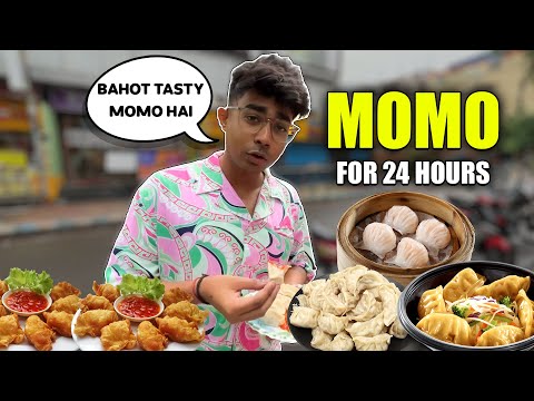 Eating only MOMO's for 24 HOURS Challenge 🥟⏲