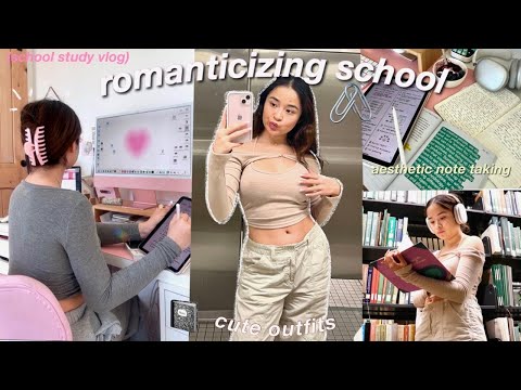 PRODUCTIVE STUDY VLOG: romanticizing school, realistic finals week, study essentials + tips!