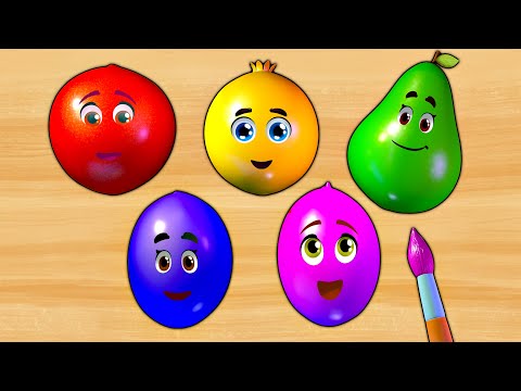 🎨🍎 Painting with Nature A Colorful Adventure for All Ages - Finger Family Nursery Rhymes for Kids