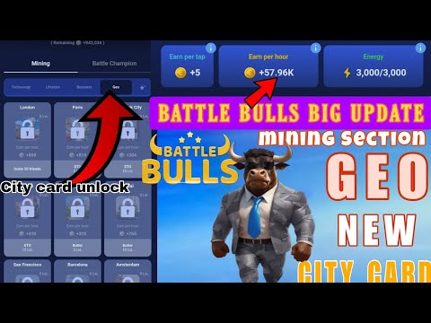 Battle bulls New Update | GEO mining Card | battle bulls New mining Card Unlock