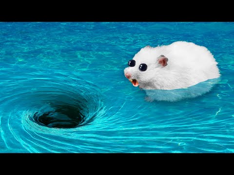 🌊 Hamster vs Whirlpool in the Ocean 🐹