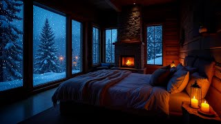 Relaxing Winter Night Music | Cozy Winter Bedroom | Snowy Night Ambience | Hygge Winter Vibes