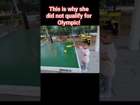 This is why she did not qualify for Olympic! #baby #tabletennis #olympics2024 #NotQualified #funny