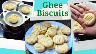 GHEE COOKIES in Cooker | EGGLESS Biscuits without OVEN | Homemade GHEE BISCUITS | No Baking Powder💞