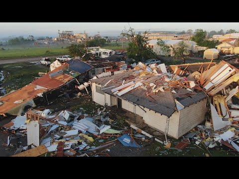 DEVASTATING First Light Barnsdall, Oklahoma Tornado Damage 5/6/2024