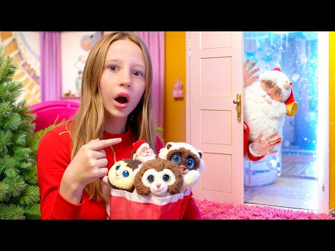 Nastya escapes Christmas layers to get the bouncing toys