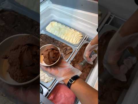 Double Chocolate Ice Cream #scooping #dessert  #foodshorts #sweettooth #gelato #tasty #summervibes