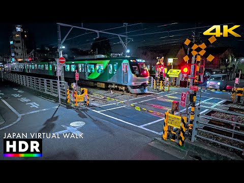 Japan - Suburban South Tokyo Night Walk • 4K HDR